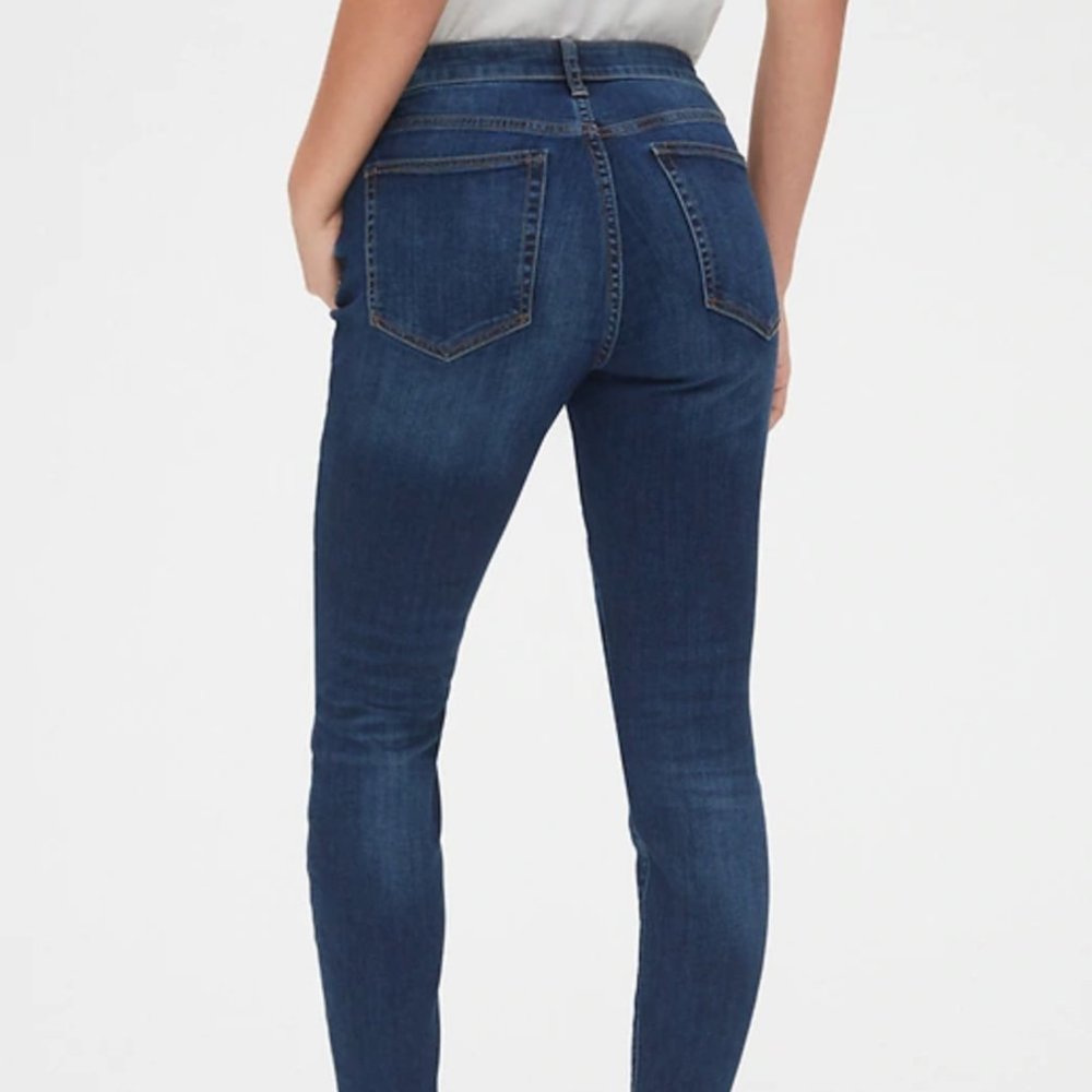 Gap Mid Rise Curvy Skinny Jeans in Indigo, Sz 4 - Picture 2 of 12
